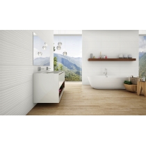 CENTER - 13X35, WHITE LINEAR, SATIN